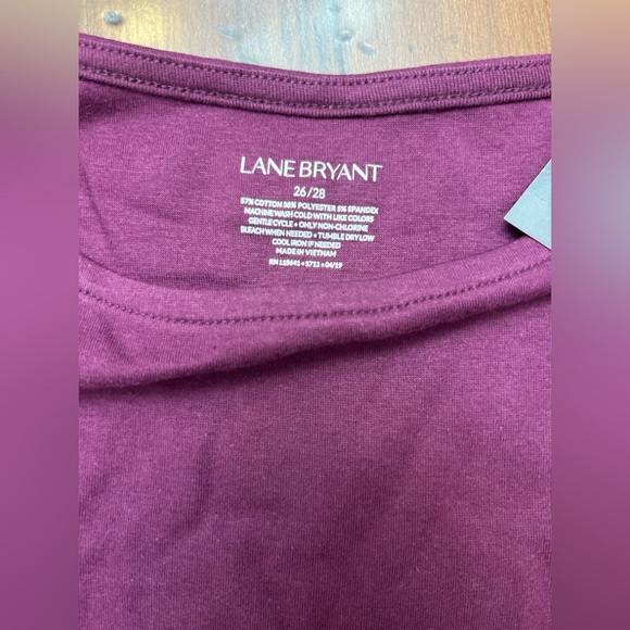 Lane Bryant T Shirt Bundle 3 Size 26 /28 Fall Casual Comfort Plum Black White - Picture 2 of 14